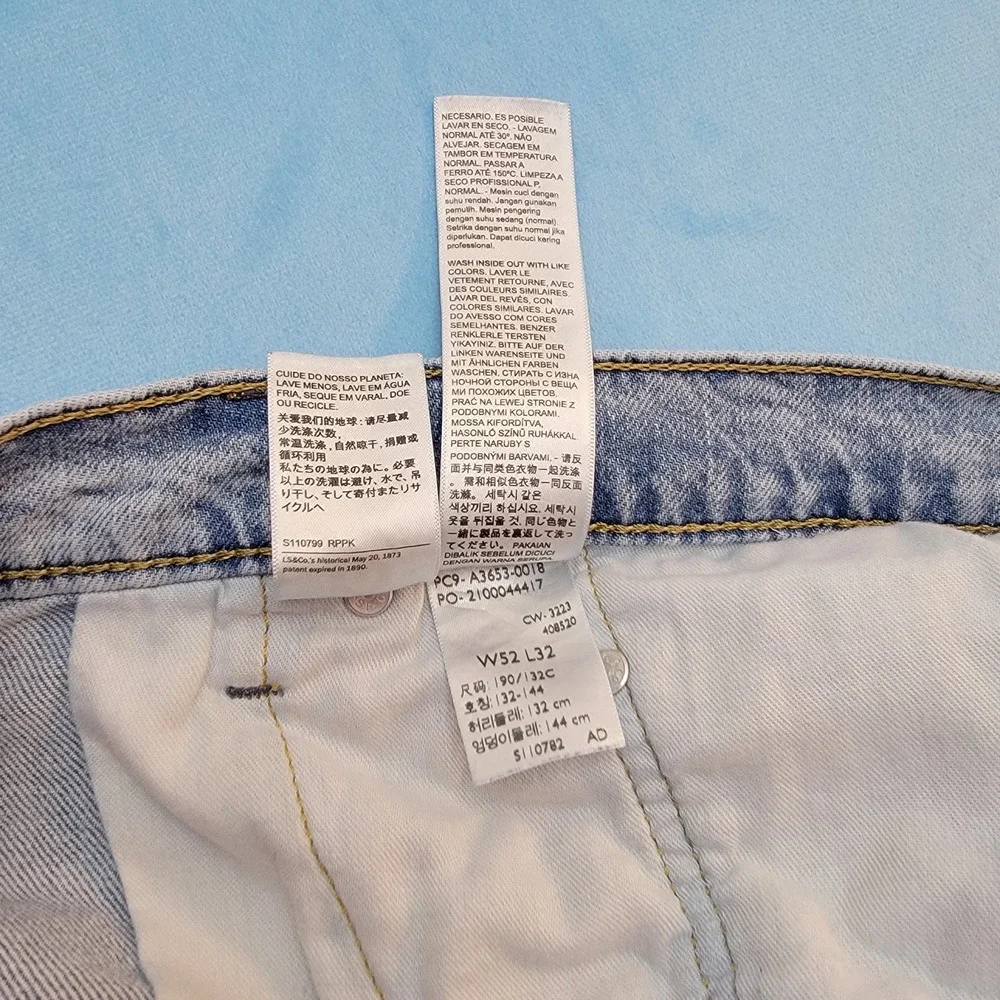 Levi's 511 Slim Fit Mens Jeans 50x29 Blue Denim Light Wash Patina Classic